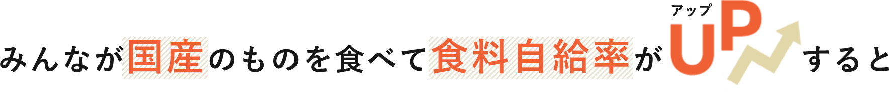 みんなが国産のものを食べて食料自給率がUPすると